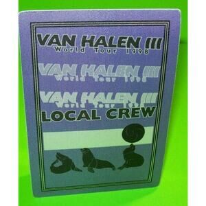 Van Halen III Concert World Tour Backstage Pass Original 1998 Hard Rock Eddie